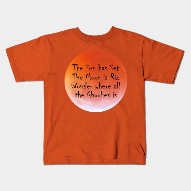 Halloween Full Moon and No Ghouls Kids T-Shirt by numpdog